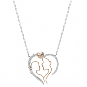 Diamond Pendant 18K Yellow Gold (Mother’s Day), Love collection | Wazna Jewellery, Dubai