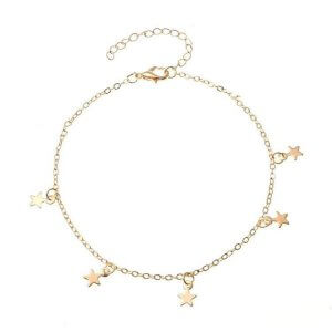 Gold silver boho beach star foot anklet chains jewellery | Wazna Jewellery, Dubai
