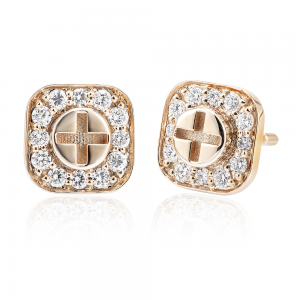 Diamond Earrings 18K Gold, Wazna Jewellery, Dubai