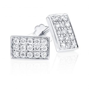 Full Diamond Earrings -18K Gold, Wazna Jewellery, Dubai