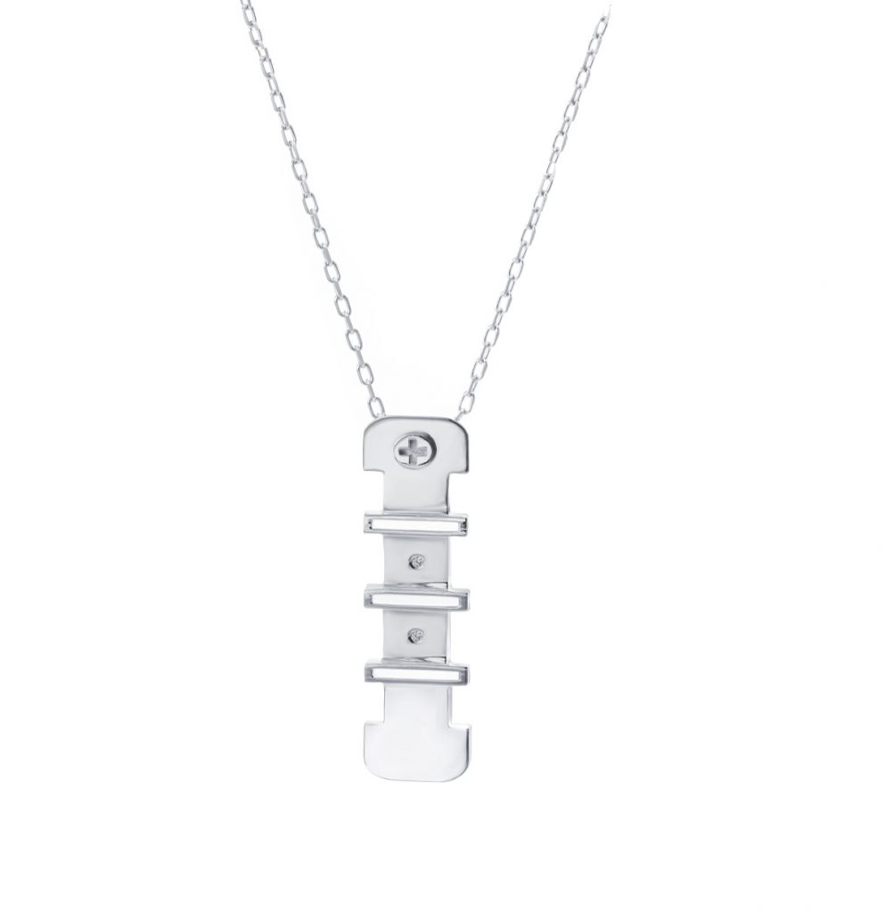 Diamond Silver Pendant 10mm., Wazna Jewellery, Dubai