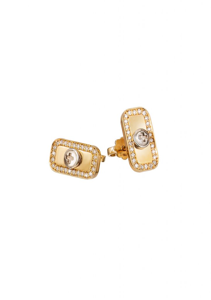 Diamond Earrings 18K gold, Wazna Jewellery, Dubai