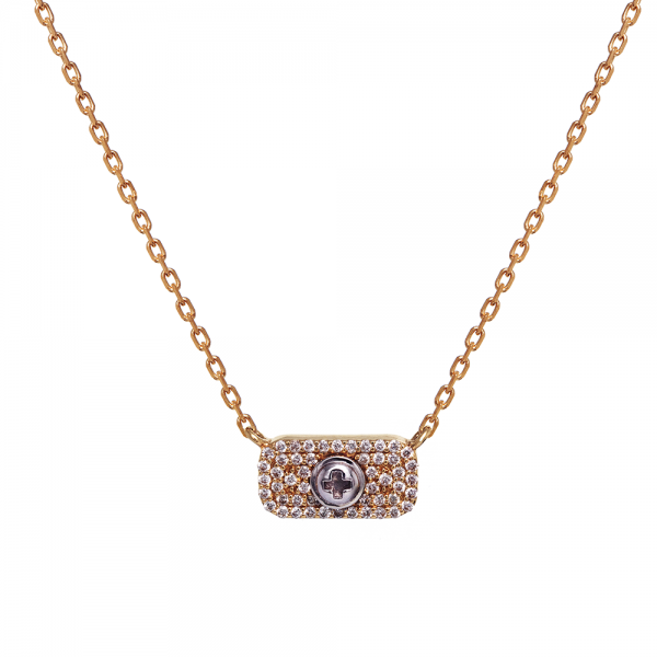 Full Diamond Pendant 18K Gold
