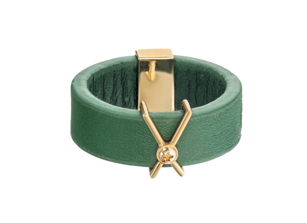 Green Leather Ring -18K Gold, Wazna Jewellery, Dubai
