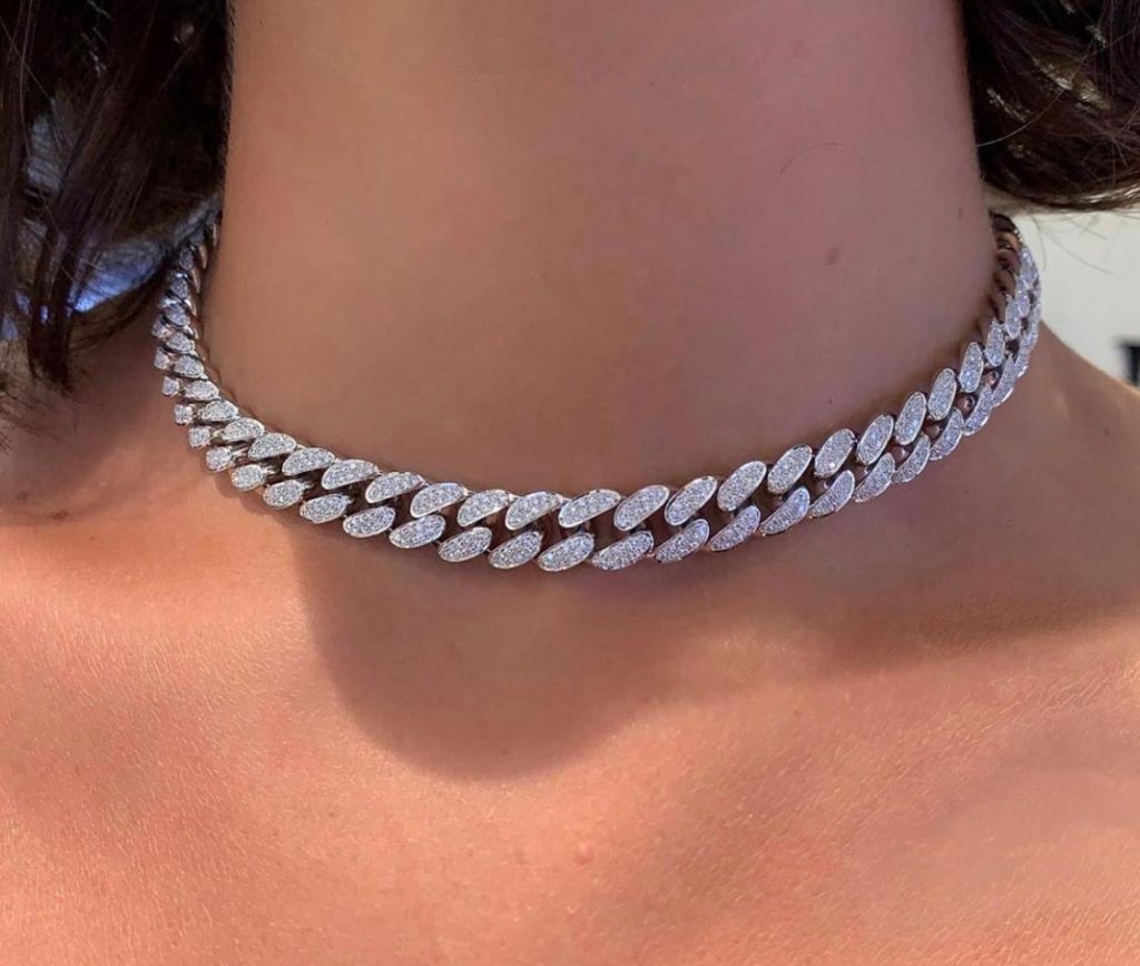 Full Diamond Pave Chain Link Choker