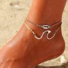 Layered wave shell anklet for beach jewellery