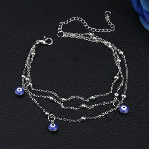 Tassel bead chain fashion women eye anklet jewellery