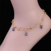 Tassel yellow gold bead chain fashion women eye anklet jewellery