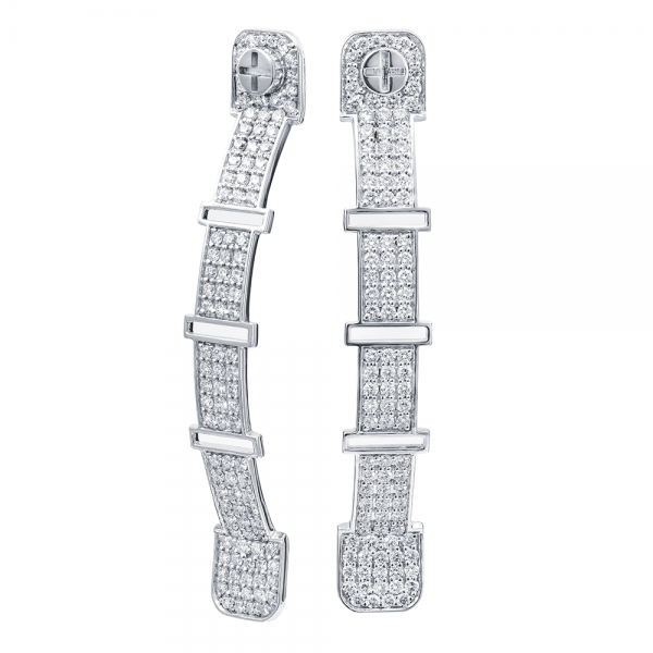 Full Diamond Earrings 4.5mm. 18K Gold