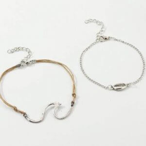 Layered wave shell anklet for beach jewellery