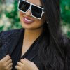 VEGAS in White Black Lens Square Eyewear | Wazna Jewellery, Dubai