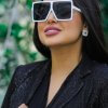 VEGAS in White Black Lens Square Eyewear | Wazna Jewellery, Dubai