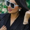 VEGAS in White Black Lens Square Eyewear | Wazna Jewellery, Dubai