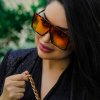 نظارة شمسية فيغاس بطبعة النمر و بعدسات مربعة من وزنة للمجوهرات، دبي