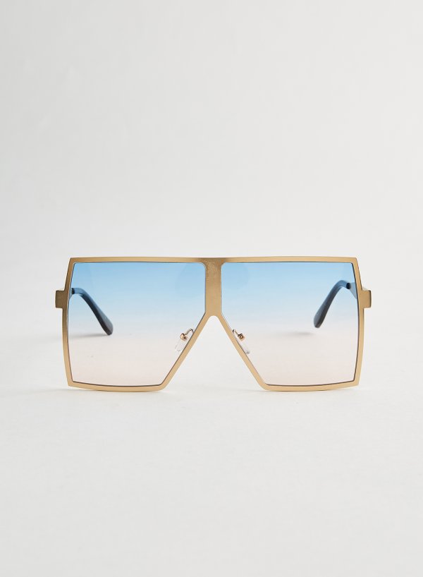 MILANO in Rose Pink Blue Lens Square Eyewear