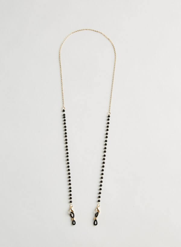 Wazna Beaded Pearl Sunglasses String in Black