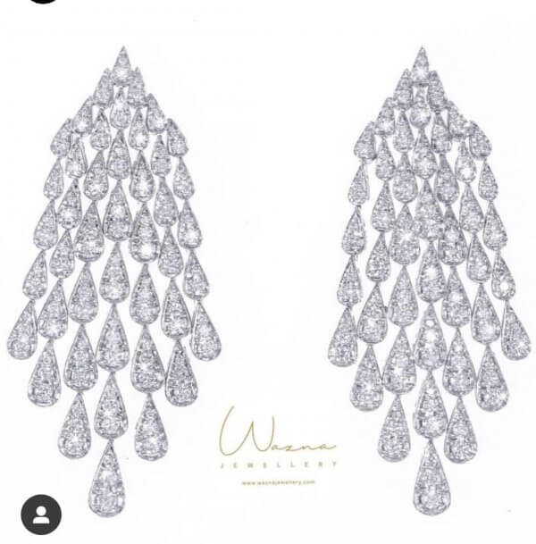 Majestic Spirit Bridal Earrings 18K Gold Full Diamond