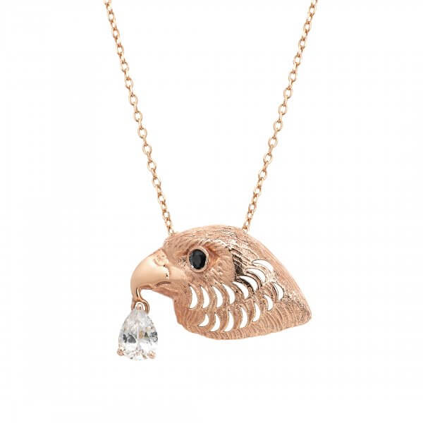 Falcon Pendant with Diamond Rose Gold 18K - L