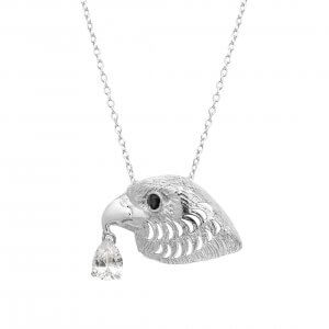 Falcon Pendant with Diamond Yellow Gold 18K – L, Strength of Spirit collection | Wazna Jewellery, Dubai