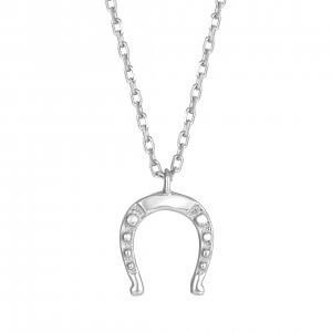 Horse Shoes White Gold S pendant | Wazna Jewellery, Dubai
