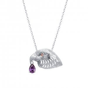 Falcon Pendant with Diamond White Gold 18K – M, Strength of Spirit collection | Wazna Jewellery, Dubai