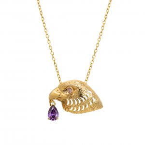 Falcon Pendant with Diamond White Gold 18K – M, Strength of Spirit collection | Wazna Jewellery, Dubai