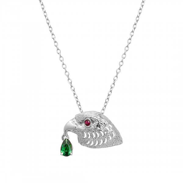 Falcon Pendant with Diamond White Gold 18K - S