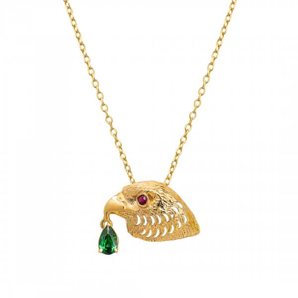 Falcon Pendant with Diamond Yellow Gold 18K - S