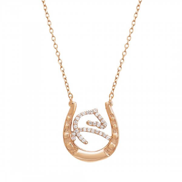 Horse Pendant with Diamond Rose Gold