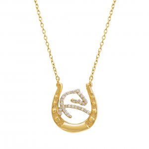 Horse pendant with diamond