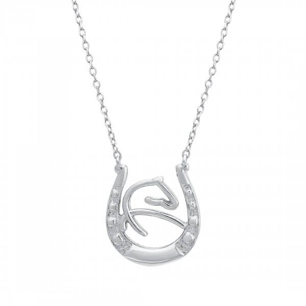 Horse Pendant 18K White Gold